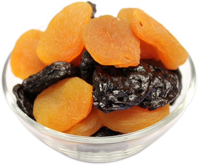 Dried Apricots Mixed with Dried Prunes